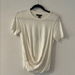 Donna Karan Cream Short Sleeve Tee Sz XS NWT